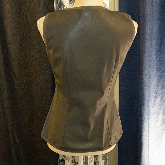 BCBGMAXAZRIA FAUX LEATHER TOP - Picture 2 of 6
